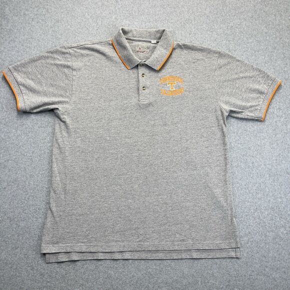 Tennessee Volunteers AS SPORTS Polo Mens XL X-Large Gray Orange VTG Y2K Golf - Picture 2 of 9